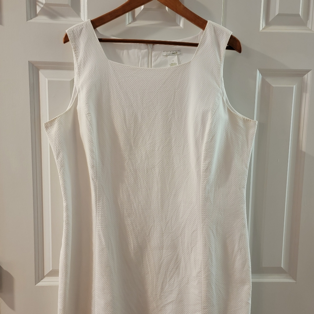 Lizgolf Women's White Square Neck Sleeveless Sheath Dress Size 18‎ - Picture 3 of 13